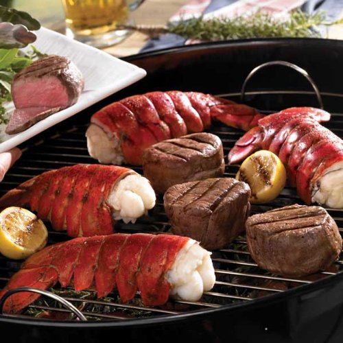Lobster Gram M10FM10 TEN 10-12 OZ MAINE LOBSTER TAILS AND TWO 6 OZ FILET MIGNON STEAKS