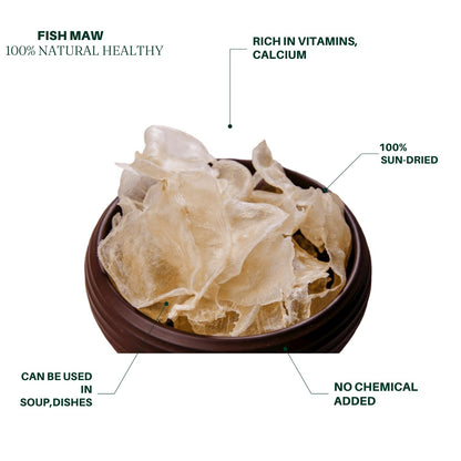 Royal Seafood USA Premium Dried South American wild caught fish maw Big mac size(3-4Pcs) 1lb Dried fish maw, Dried Seafood, Dired Goods