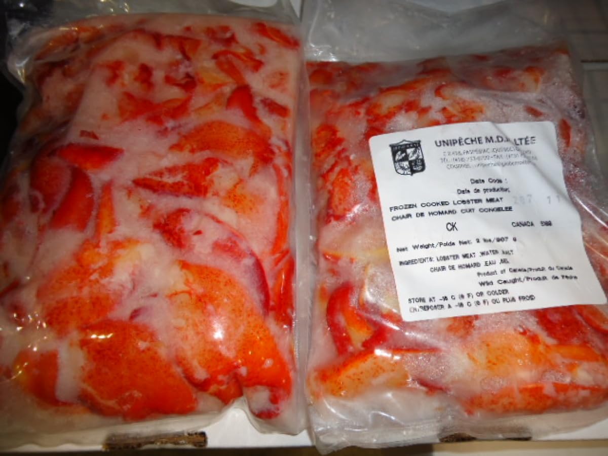 Ocean Beauty American-Canadian Cooked Lobster Meat, 12 Packs of 2 lb Each, Premium Blend of Claw, Knuckle, and Leg Meat, Sustainably Harvested, Perfect for Gourmet Dishes