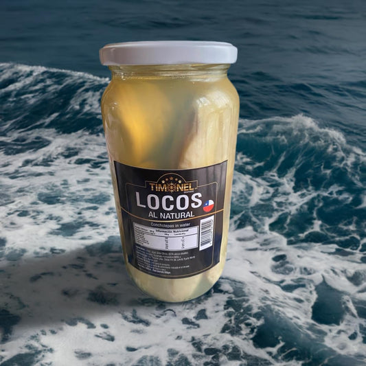 Timonel Locos Al Natural, Chilean Abalone in Water, 1000ml Glass Jar