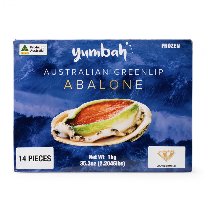 Premium All Natural Australian Shell-On Greenlip Frozen Abalone, SHIPPED EXPRESS MAIL in Insulated Cooler & Ice Packs for Guaranteed