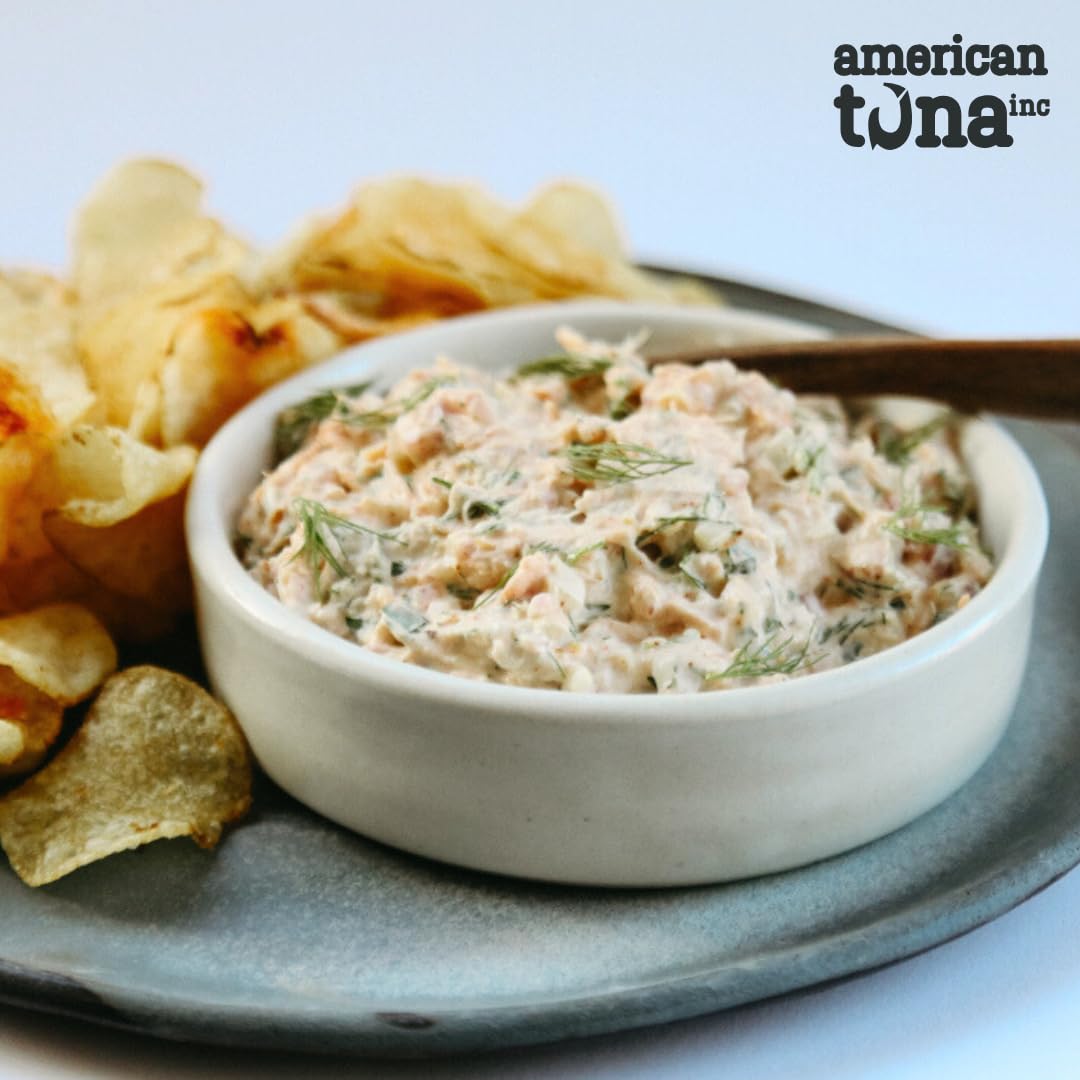 American Tuna Sushi-grade Wild Albacore Tuna Fish - No Salt Added, Wild Caught, MSC Certified, Pole Caught | (12) 6 Ounce Cans | Super Premium Canned Tuna