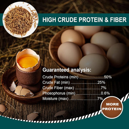 22 LBS Non-GMO Dried Mealworms for Wild Bird Chicken Fish,High-Protein,Large Meal Worms.