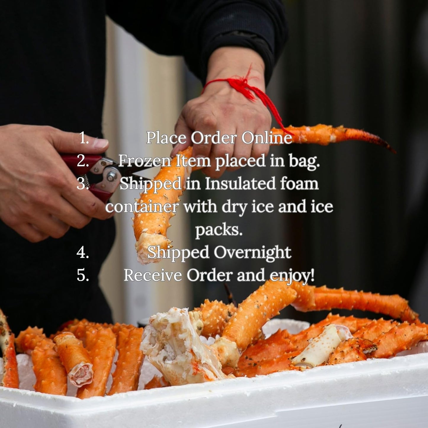 Alaskan Red King Crab Legs Medium Size- 3 Pounds