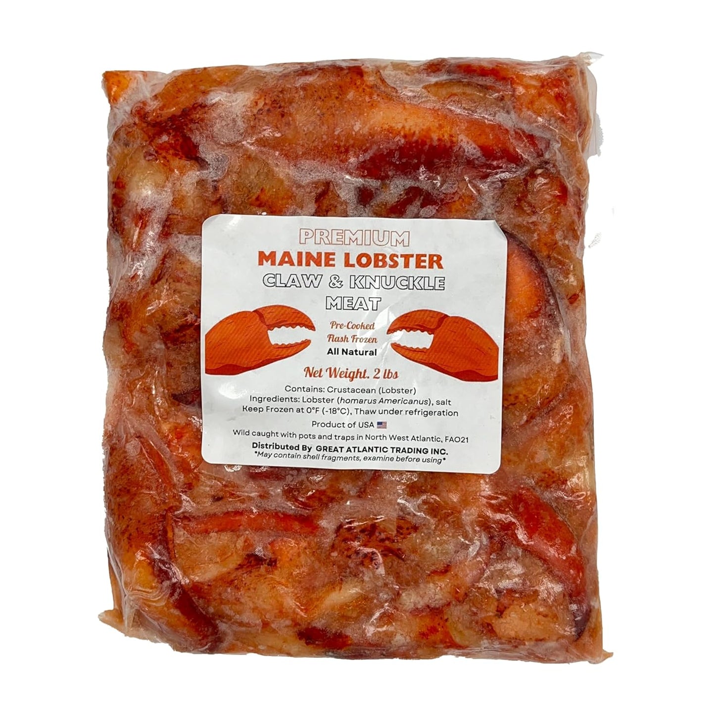 Maine Lobster CNK Meat | Fully Cooked Ready to Eat Claw and Knuckle Meat | Sustainably Wild-Caught American Lobster | Hand Picked Fresh Flash Frozen and Sealed (1 Pound