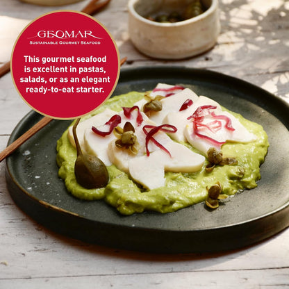 GEOMAR Locos (Chilean Abalone) in Brine - Hand Caught by Divers - Nutritious Seafood Delicacy - High in Protein and Ready-to-Eat - 3 Pieces per Can (15 oz) 6 Pack